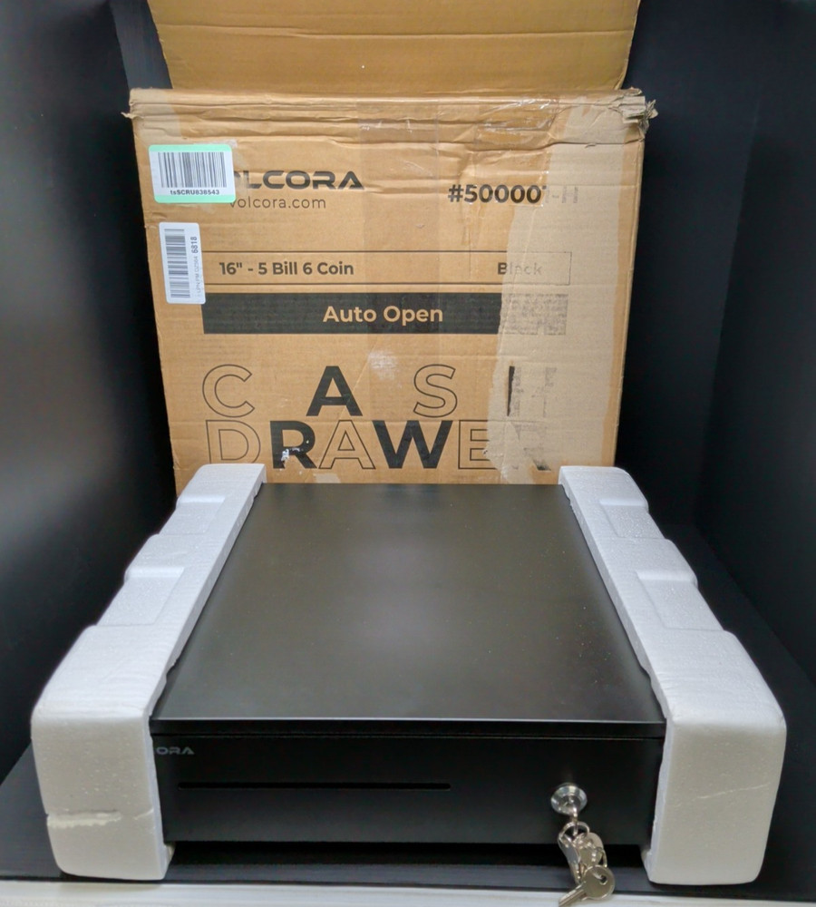 Volcora 16″ Auto Open Cash Drawer 5 Bill 6 Coin POS RJ11 NEW Open Box