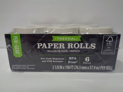 Pen+Gear 3 1/8″ x 190′ Thermal Paper Rolls, 6pk For Cash register And POS