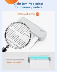4 Rolls Thermal Paper 8.5×11 Inch US Letter Portable Printer 100 Sheets Total