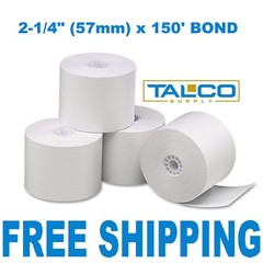 (100) CALCULATOR PLAIN PAPER (2-1/4″ x 150′ BOND) ROLLS ~FAST FREE SHIPPING~