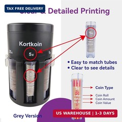 Automatic Coin Sorter 5 in 1 Coin Counter with Coin Wrappers, Sort Your Spare Ch