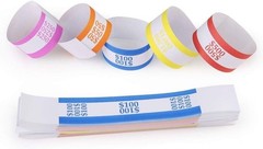 250 Currency Band Bundles – Standard Colors for Quick Identification & Security