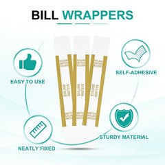 100 x Money Band 10000 Dollar Money Bill Wrapper Self-Adhesive Bill Dark Yellow
