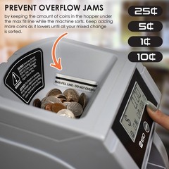 Nadex S180 Digital Coin Sorter and Counter – Displays Total and Values, Black