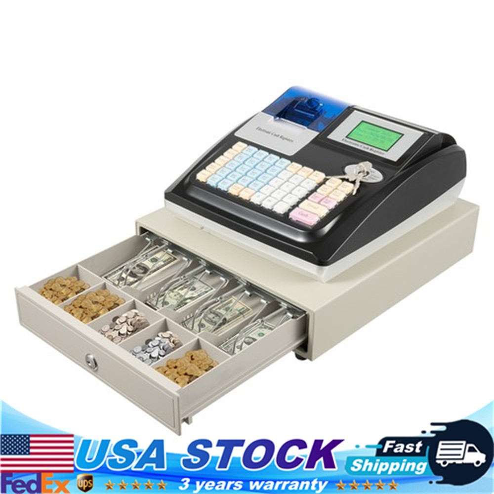 NEW Electronic Cash Register 48 Keys Cash Management System with Thermal Printer
