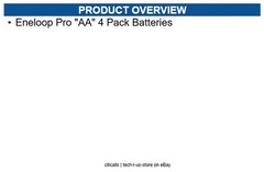 Panasonic WAS-AABATTERY-4PK Eneloop Pro “AA” 4 Pack Batteries