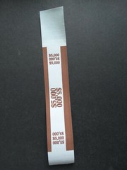 1 – Brown $5,000 Cash Money Self-Sealing Straps Currency Bands