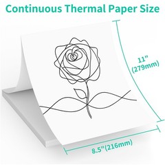 200 Sheets Thermal Printer Paper 8.5×11 Inch US Letter Folding Printing