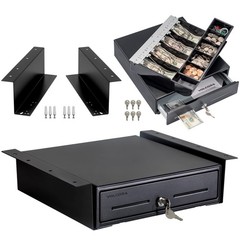 Cash Register Drawer Black 13″ 4 Bill 5 Coin Tray Key-Lock 12-24V RJ11/RJ12