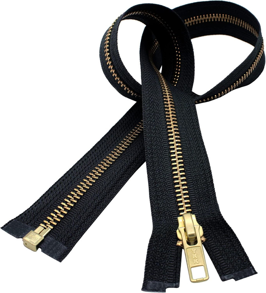 ®#5 Brass – Separating Zipper. Color Black. Made in the USA. (1 Zipper/Pack) (22