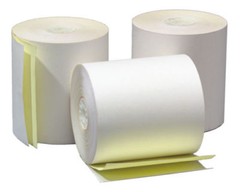 (50) 2-PLY Carbonless Receipt Rolls 3″ x 95′ White/Canary BOND ~FREE SHIPPING~