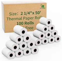 BPA Free Thermal Paper Rolls 2.25”x50’ | POS Receipt Paper for Cash Registers