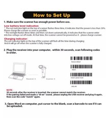 NADAMOO Wireless Barcode Scanner 328 Feet Distance USB Cordless …