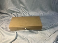 Vintage Metal Cash Box With Key Lock Box Safety Secure Business Garage Sales