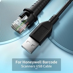 USB A to RJ45 Scanner Coiled Cable 3M For Honeywell MS7120 MS9540 MK7120 MS7120