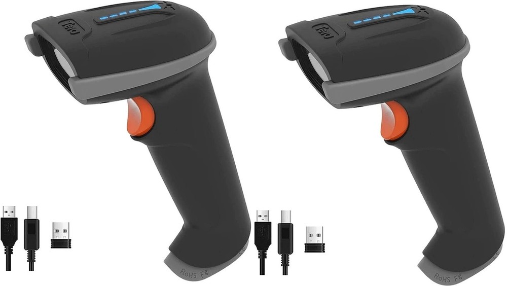 2PCS Tera Barcode Scanner Wireless 1D Versatile 2in1 2.4Ghz Wireless + USB 2.0