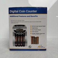 Royal Sovereign Electric USD Coin Counter/Sorter, 2 Rows, Anti-Jam (FS-2N)