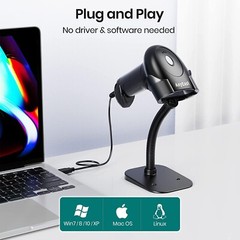 Barcode Scanner with Stand, Bluetooth and Wired Barcode Scanner, Inventory…