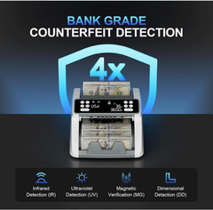 Contador billetes USD EUR valor UV MG IR LCD modos suma lote diseño compacto, co