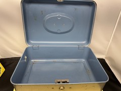 Union Steel Chest Corp Utilco Gray & Blue Steel Cash Box – No Key