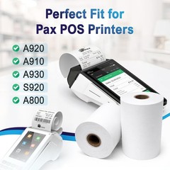 Pax Thermal Receipt Paper Rolls 10 Rolls for Pax POS & Terminal Printers – Cr…