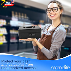 Security Money Box Fire Proof Lock Safe Storage Cash Gun Jewelry Portable Safet