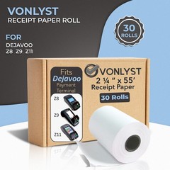30 Rolls Thermal Paper for Dejavoo Z8 Z9 Z11 Credit Card Machine Terminals