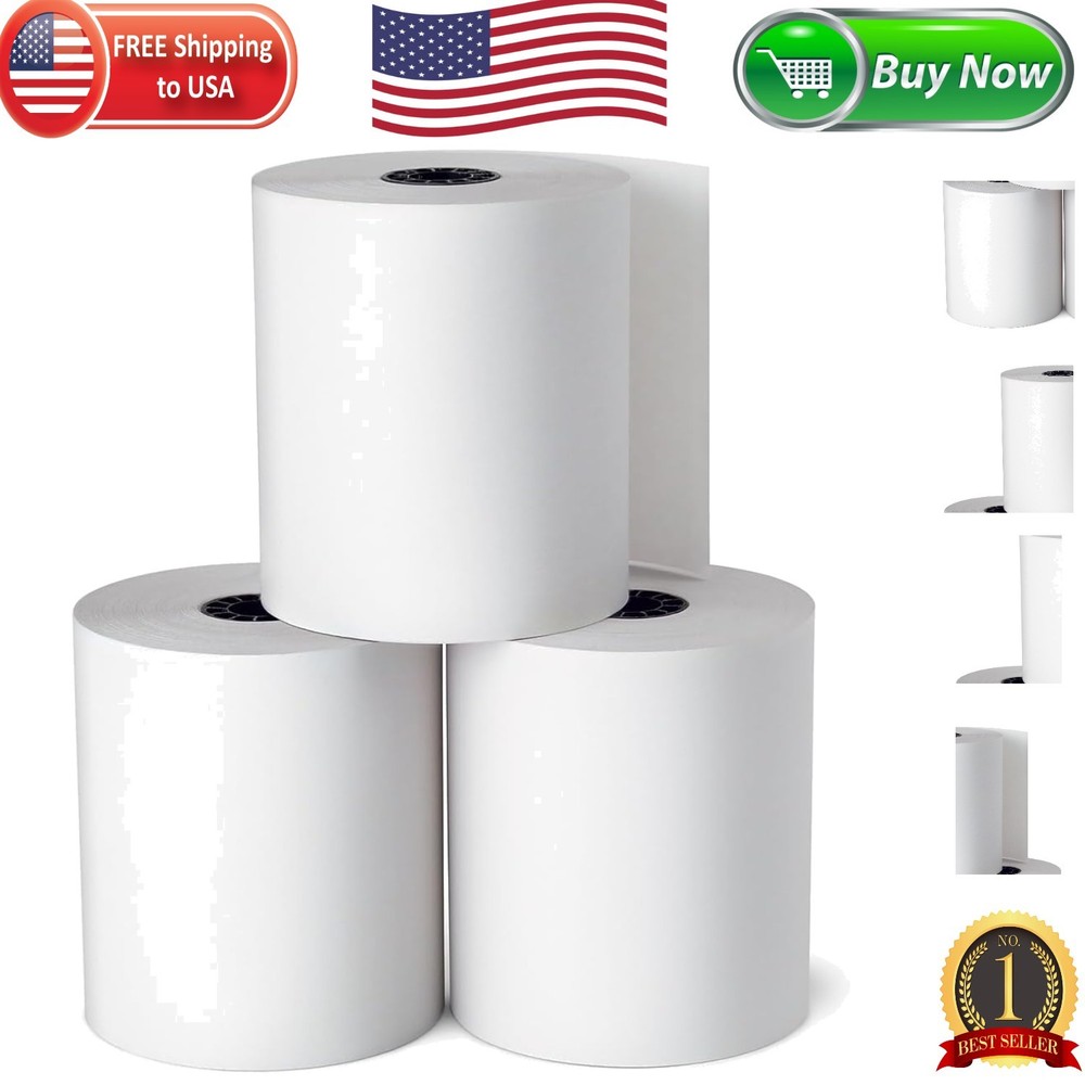10 Pack of 3″ x 128′ Point of Sale Printer Paper – Efficient, Clear Printing