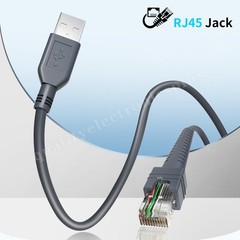 USB A to RJ45 Scanner Coiled Cable For Zebra DS4208-SR DS9208 CBA-U01-S07ZAR 3M