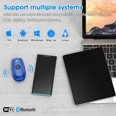 Effortless 3-in-1 Barcode Scanner: Bluetooth, USB, 2.4G – Portable & Lightweight