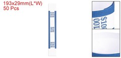 Pack of 50 Money Band Bundles, Self-Adhesive Bill Wrappers, 7.6″x1.14″, Blue