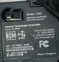 Intermec CN3 Service and Support Barcode Scanner Pocket PC