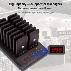 Wireless Paging System 16 Coaster Pager Waiter Call System 433MHz for Restaurant