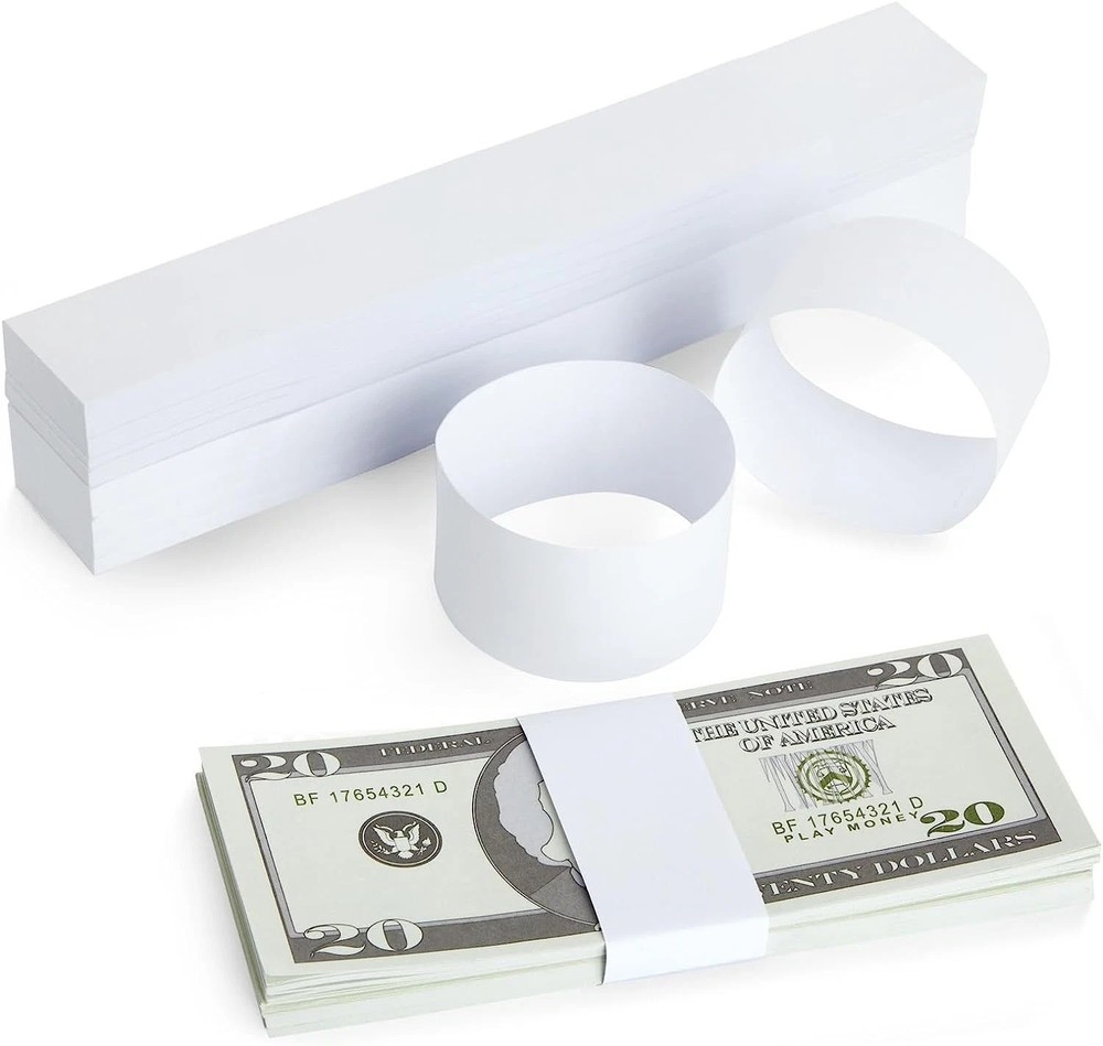 300 Pack Money Bands for Cash Self-Adhesive Currency Straps Bill Wrappers