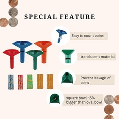 250 Assorted Flat Coin Rolls Wrappers with 4 Coin Sorters Tubes, Includes Qua…