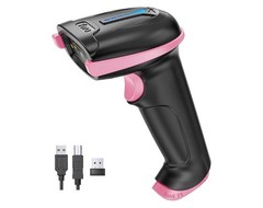 Tera Barcode Scanner Wireless 1D Laser Cordless Barcode Reader 5100 Pink