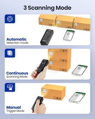 2D Bluetooth Barcode Scanner Wireless with Clip, 2000mAh Battery with Level I…