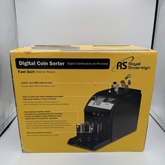 Royal Sovereign Digital Coin Sorter FS-4DA/BK – 4 Row Fast Sorter Anti-Jam