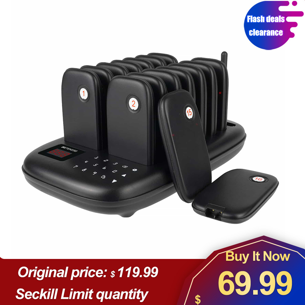Retekess TD175 Restaurant Pager System Queuing 16 Buzzers Food Truck Cafe Club