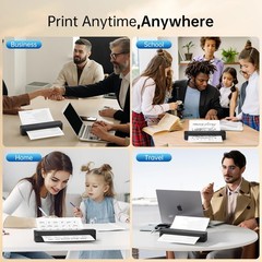 Idprt Portable Thermal Printer 300Dpi Inkless-Bluetooth Small Mobile Printers