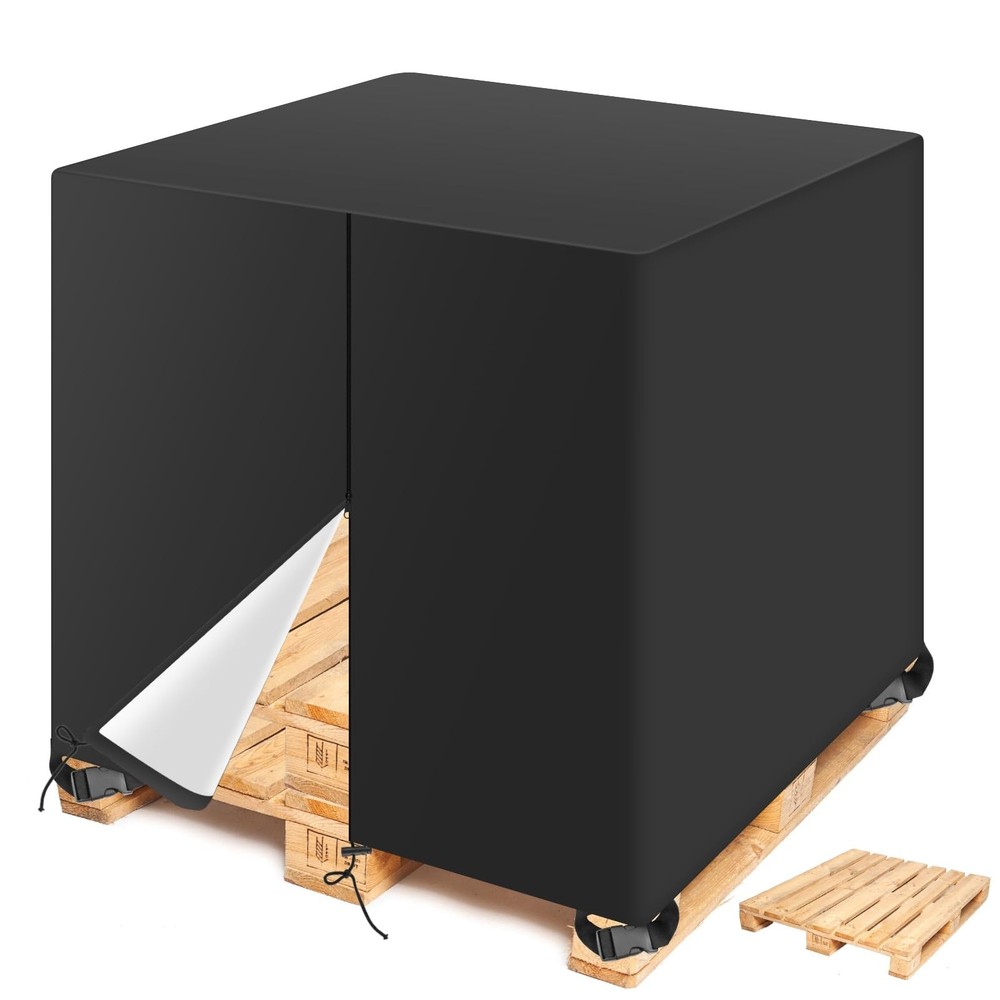 zipper 600D Heavy Duty Black Pallet Cover | Pallet Covers Fits Large Pallets …