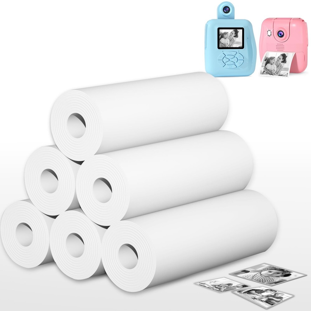 6 Rolls Thermal Print Paper Refill Fits Kids Instant Camera 57x30mm Inkless