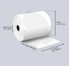 3 1/8″ x 230′ Thermal Paper POS Cash Registers Receipt Paper Roll 80mm 10 Rolls