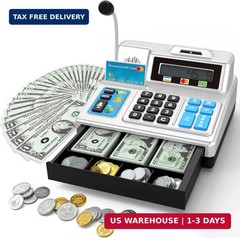 Calculator Cash Register Toy Gift for Kids Age 3, 4, 5, 6, 7, 8+ Year Old, 103 P