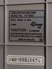 COIN SORTER Royal Sovereign CO-2000 Electric Corded Easy Sort LIGHT USE