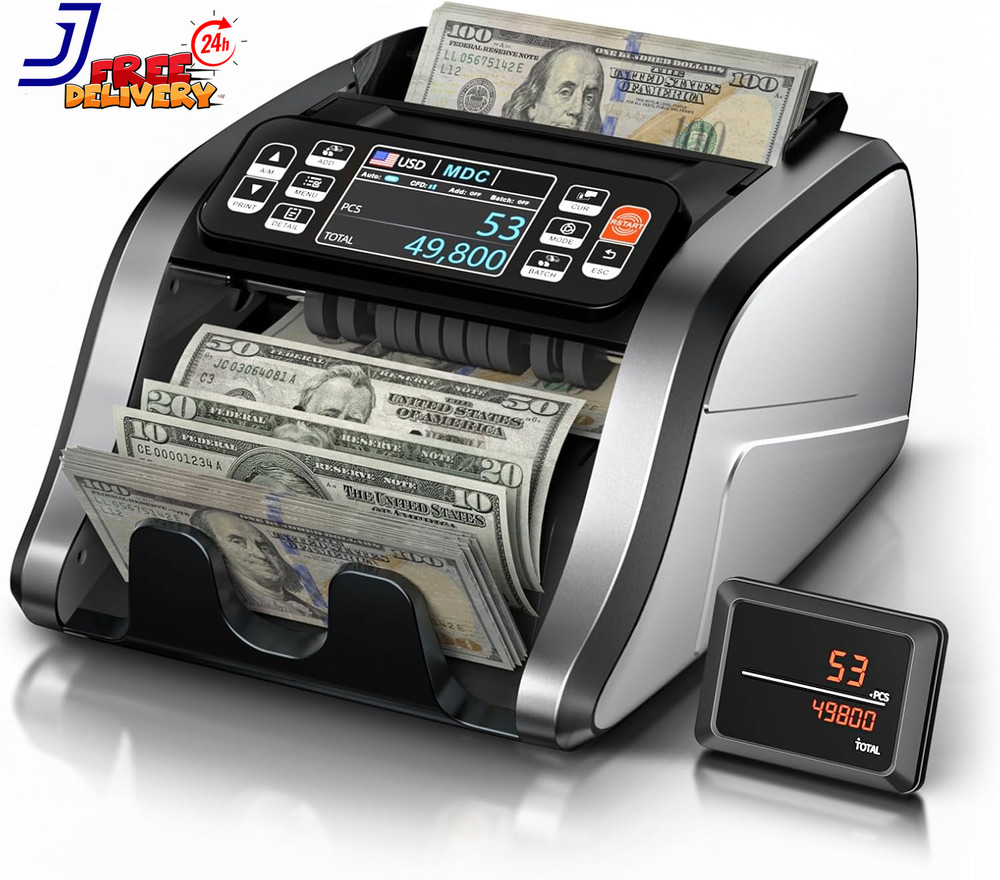 N60 Money Counter Machine Mixed Denominations Cash Counter with 3.5” HD Dual TFT