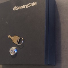 SentrySafe Lockable Metal Cash Box with Key and Adjustable Tray.