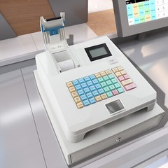8 Digital LED Electronic Cash Register 48 Keys with Thermal Printer for Retail