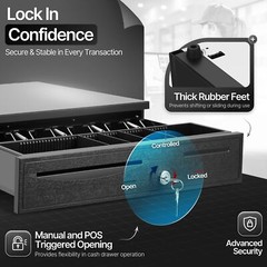 POS Cash Drawer Box w/5 Bill/5 Coin Tray Compatible with Star and Epson Printers