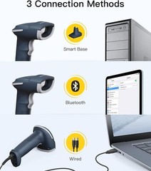 2D Wireless QR Barcode Scanner 3 in 1 Reader Screen Scanning Smart Stand BCST-54